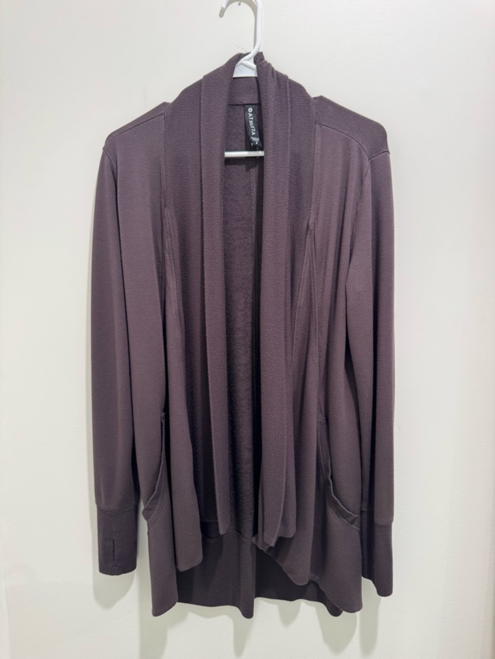 Athleta Pranayama Restore Wrap Cardigan Plum Purple Small